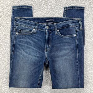 Calvin Klein Jeans Women's 8/28 (Actual 28x26.5) Blue Skinny Modern Classic